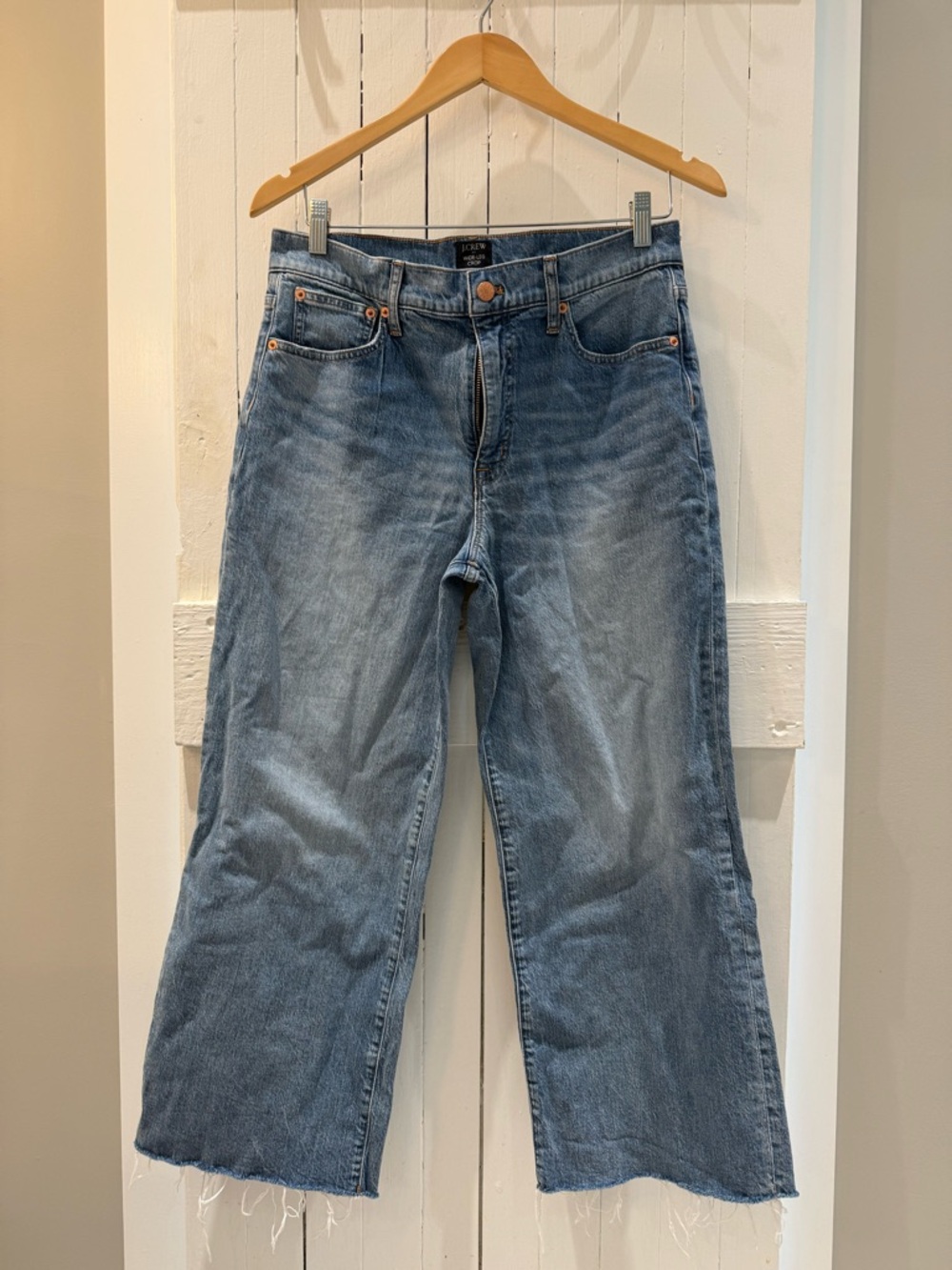 J. Crew Light Blue Wide-Leg Crop Jeans